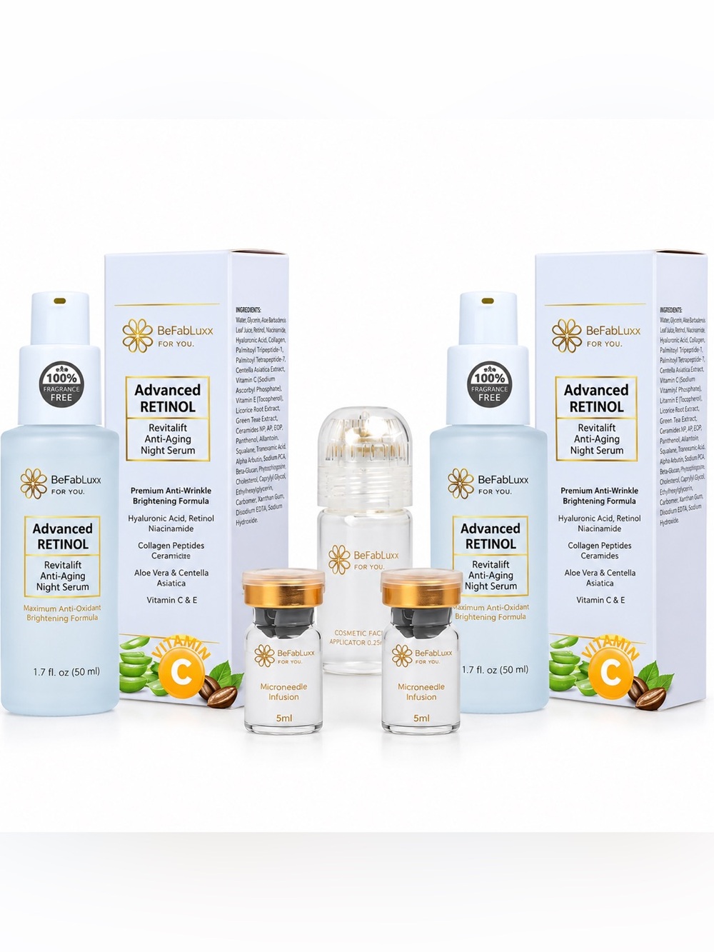 Micro-Infusion Skin Care & Advanced Retinol Glass Skin Starter Set Up to 3-Month